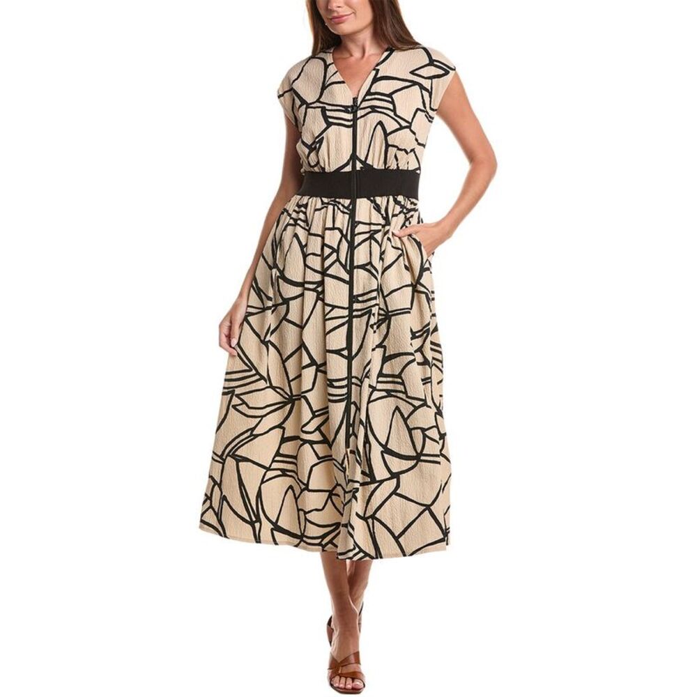 Joseph Ribkoff Womens Sleeveless Midi Dress, Beige